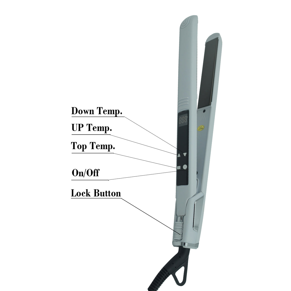 Professional Titanium Hair Straightener with Digital Display - Dual Voltage 110V-220V, 70W High-Power, Ergonomic Design & Adjustable Heat Settings for Men & Women, Hair Styling Tool, Sleek Styling Appliance, Adjustable Heat S