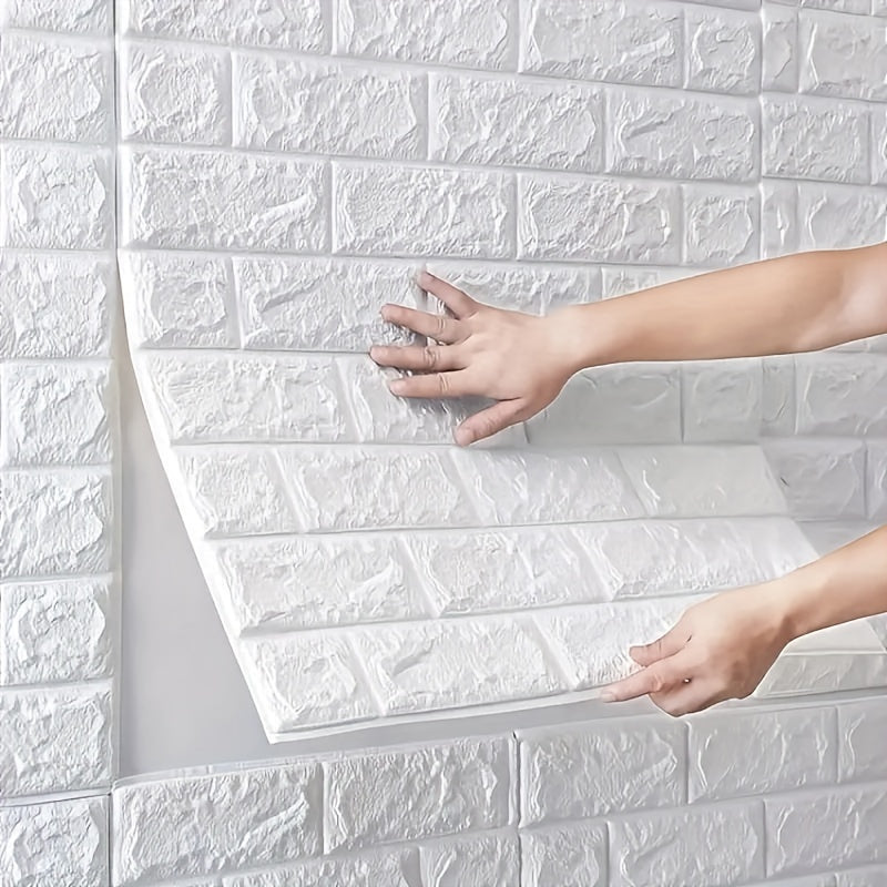 15pcs 3D Wall Stickers Wallpaper Foam Soft Tiles, Peel and Stick, Self-Adhesive, Simple Brick Pattern Wall Stickers, Easy to clean for, Backgrounds, Living room walls, Wall Decoration, Home Renovation, Decorative Tiles, Modern Wallpaper, Durable Material