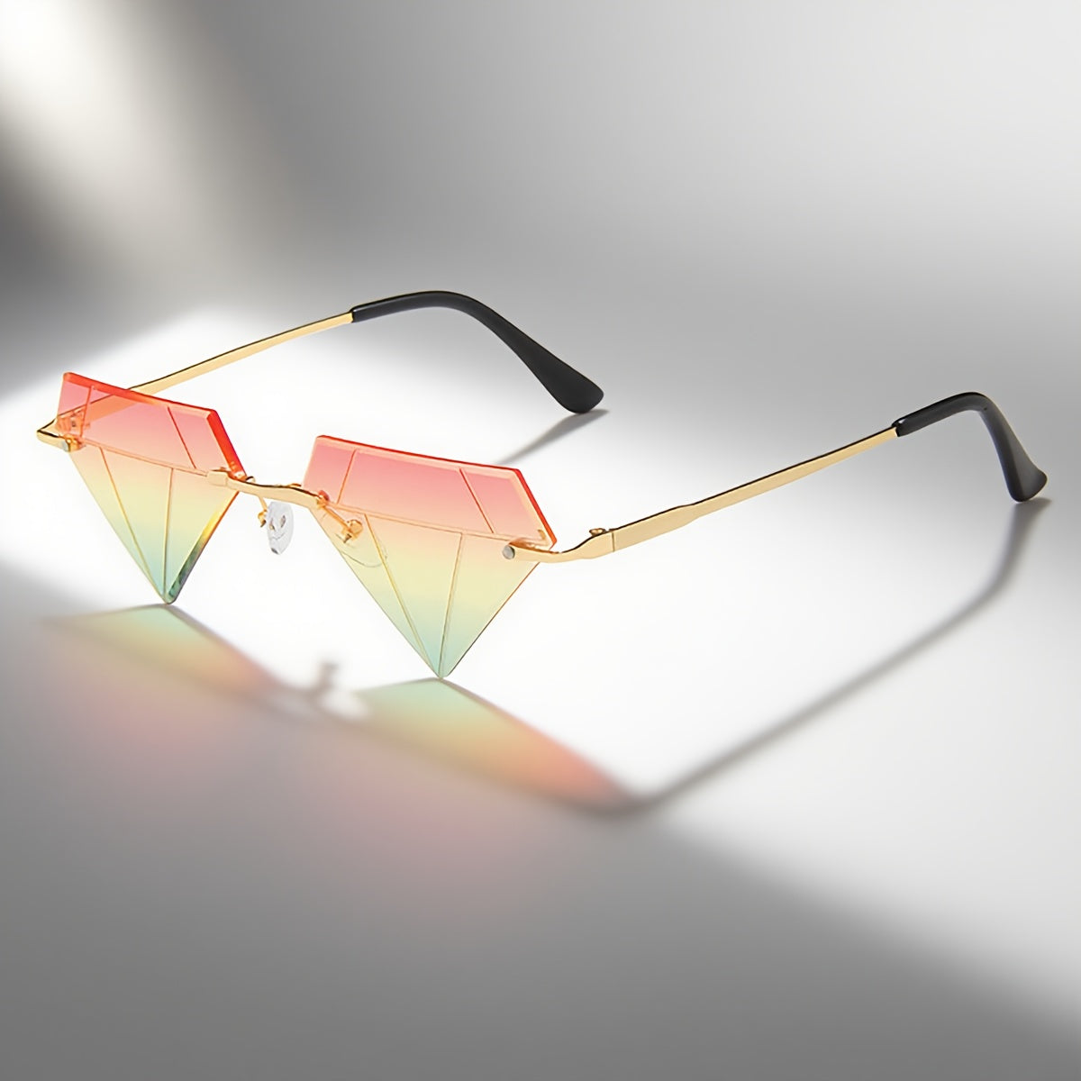 A Pair of Tricolor Frameless -Shaped Decoration Glasses, European and American INS Style Exquisite Light Luxury High Sense Lively Cute Funny Holiday Party Dress Up Eyewear
