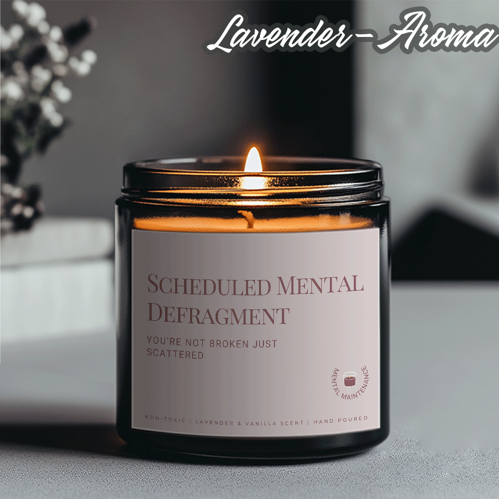 Scheduled Mental Defragment Candle - Soy Wax with Lavender & Eucalyptus, 8-12 Hour Burn Time, Crystal Embellished Jar, Ideal for Journaling, Reflection & Relaxation, Indoor Use, Relaxation Candle|Decorative Candle|Soy Wax Candle