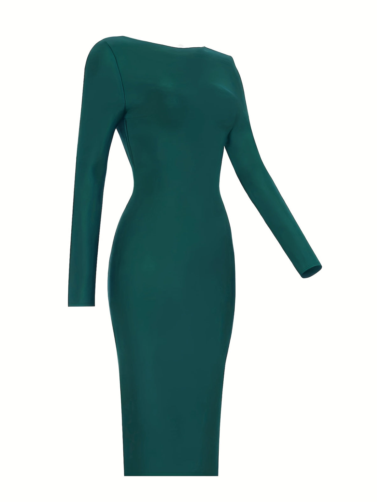 Women's Elegant Long Sleeve Maxi Dress - -Length Gown, Solid Color Formal Wedding Guest Dress, Machine Washable Spring/Autumn Evening Gown