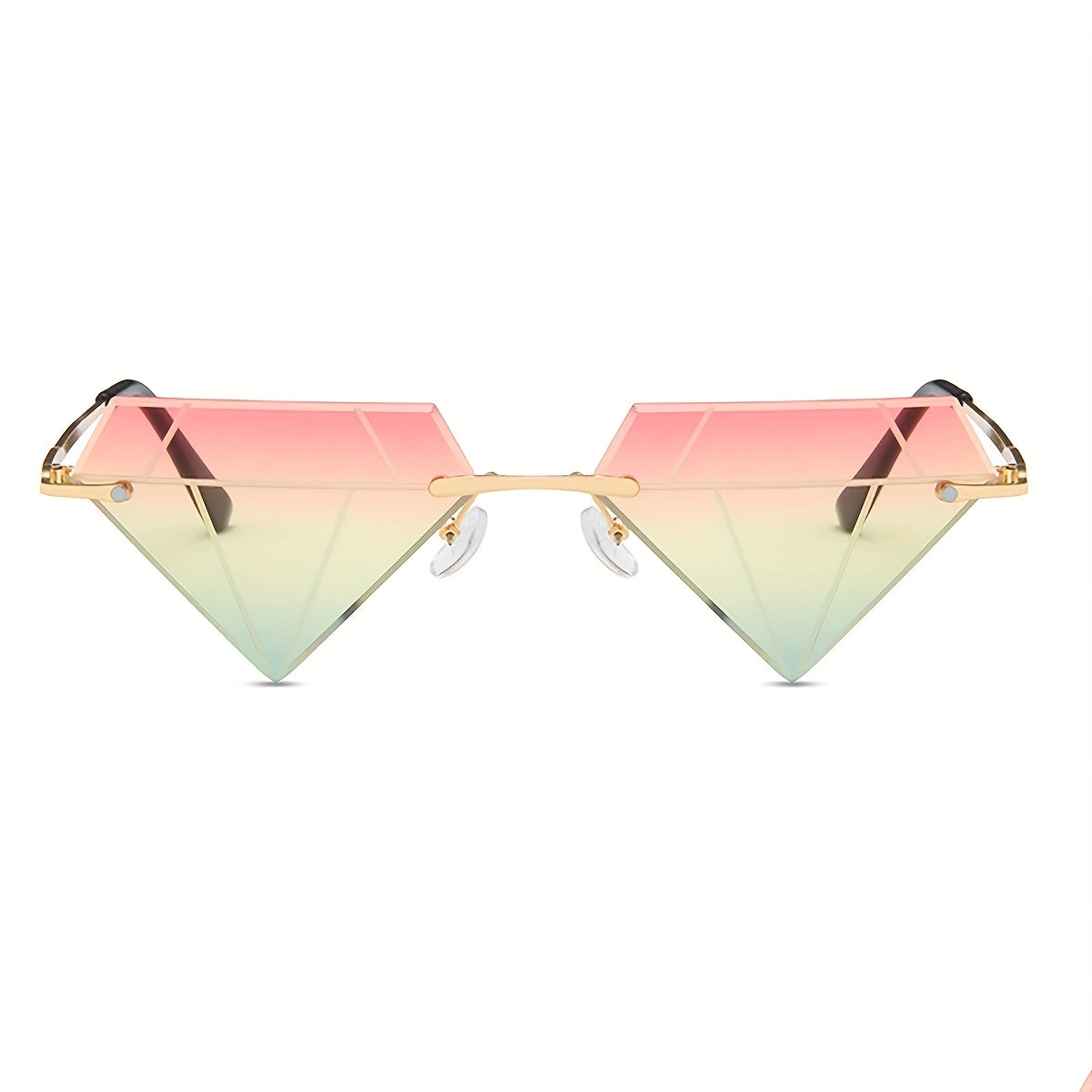 A Pair of Tricolor Frameless -Shaped Decoration Glasses, European and American INS Style Exquisite Light Luxury High Sense Lively Cute Funny Holiday Party Dress Up Eyewear