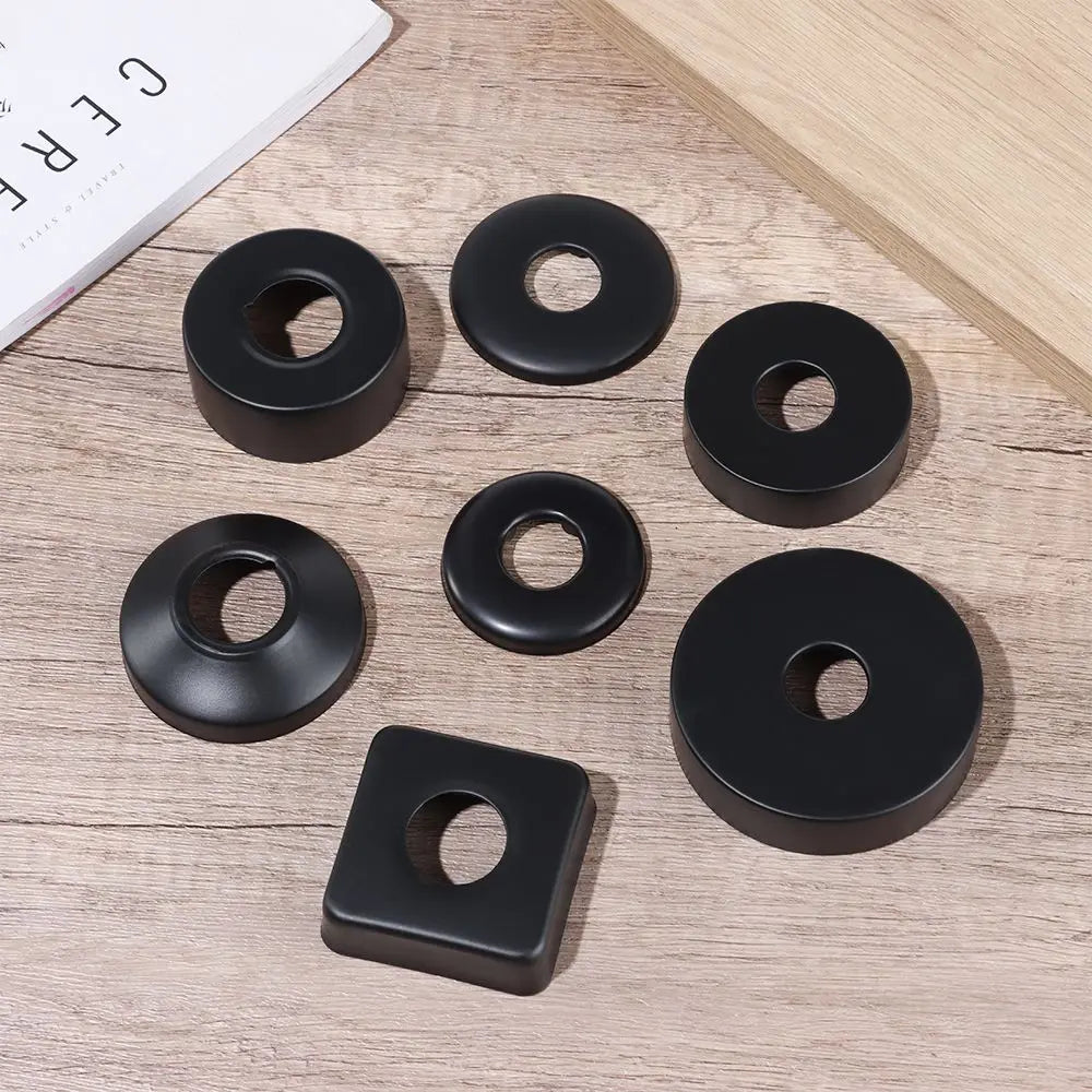 Black Stainless Steel Water Pipe Wall Covers Shower Chrome Finish Faucet Decorative Cover Kitchen Bathroom Accessories