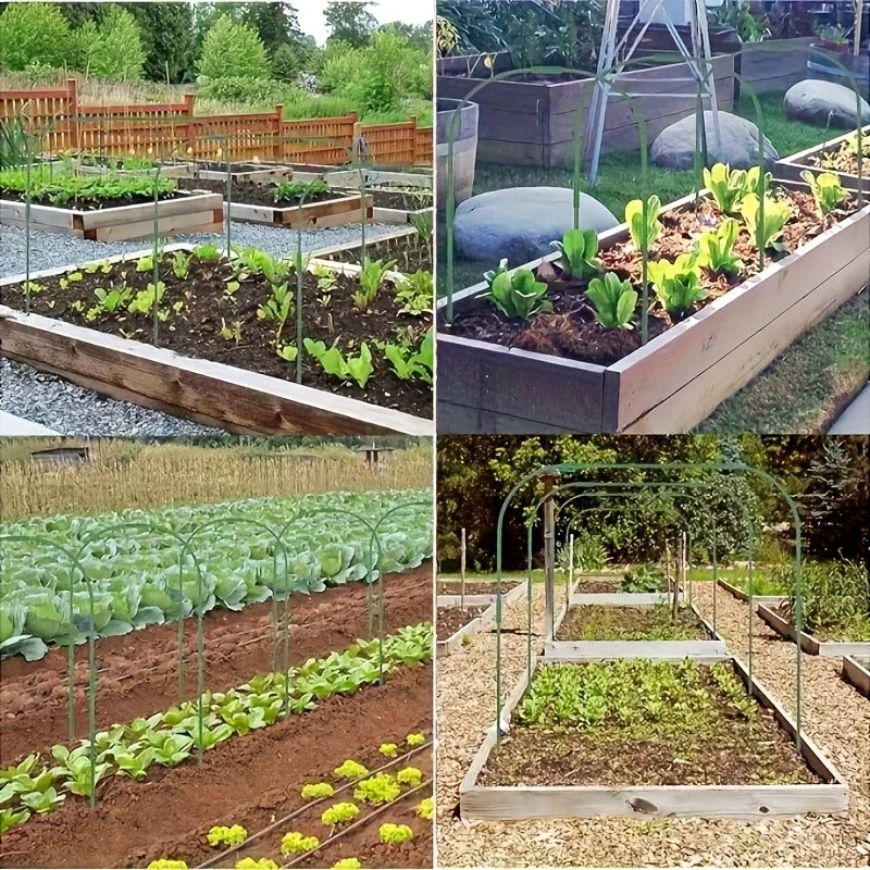 6 Sets Greenhouse Hoops for Raised Beds,Garden Hoops Detachable Rust-Free Garden Tunnel for Garden Fabric,Garden Hoops Grow