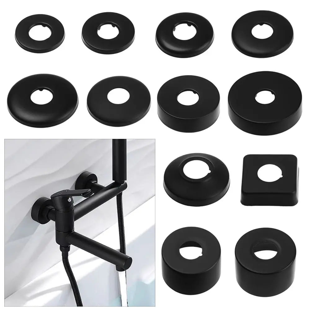 Black Stainless Steel Water Pipe Wall Covers Shower Chrome Finish Faucet Decorative Cover Kitchen Bathroom Accessories