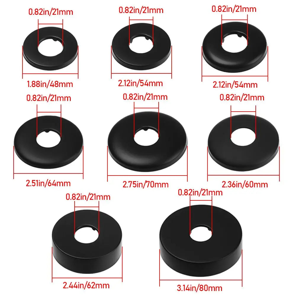 Black Stainless Steel Water Pipe Wall Covers Shower Chrome Finish Faucet Decorative Cover Kitchen Bathroom Accessories