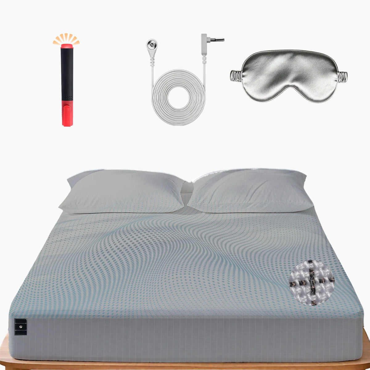 Grounding Fitted Sheet Queen Size Earth Grounding Sheets Conductive Grounded for Better Sleep