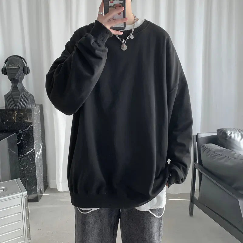 2025 Hoodies Sweatshirt Mens Black White Hip Hop Punk Pullover Streetwear Casual Fashion Clothes Mens Oversized Korean Harajuku