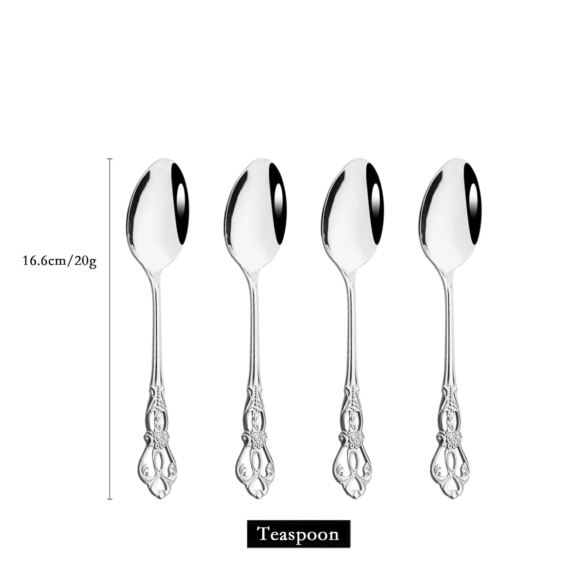 Royal Flatware Cutlery Set Silver Stainless Steel Dinnerware Western KnifeTea Spoon Fork Silverware Tableware Kitchen Set