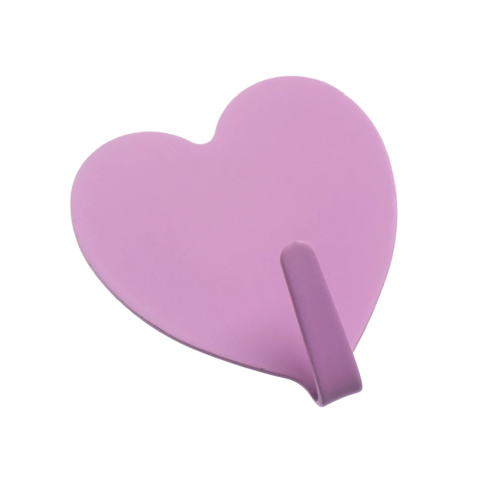 1pc Metal Heart-shaped  Cartoon Chef Shape Strong Adhesive Paste Wall Bearing Kitchen Hook No Trace Waterproof Bathroom Supplies