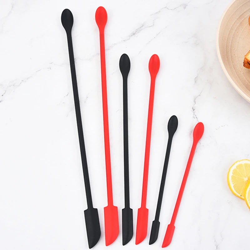 3pcs Kitchen Baking Accessories Silicone Jam Spatula  Cream Spoon Cake Decorating Tools Mixing Butter Stick  Lengthen Small Tip