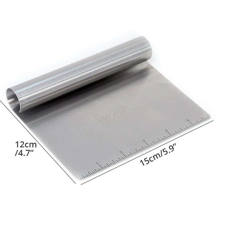 Leeseph Multi-purpose Stainless Steel Scraper & Chopper, Dough Scraper, Pizza Dough Cutter , kitchen tools