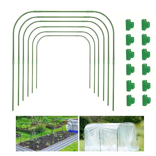 6 Sets Greenhouse Hoops for Raised Beds,Garden Hoops Detachable Rust-Free Garden Tunnel for Garden Fabric,Garden Hoops Grow