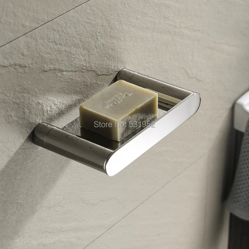 Soap Dish holder for Kitchen Bathroom Accessories Wall Mount Soap Dispenser Soap Rack With Glass Dish Metal Soap Holder Gold