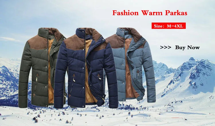 DIMUSI Winter Men Padding Jacket Fashion Male Thicken Down Thermal Parkas Casual Outwear Windbreaker Hooded Coats Man Clothing