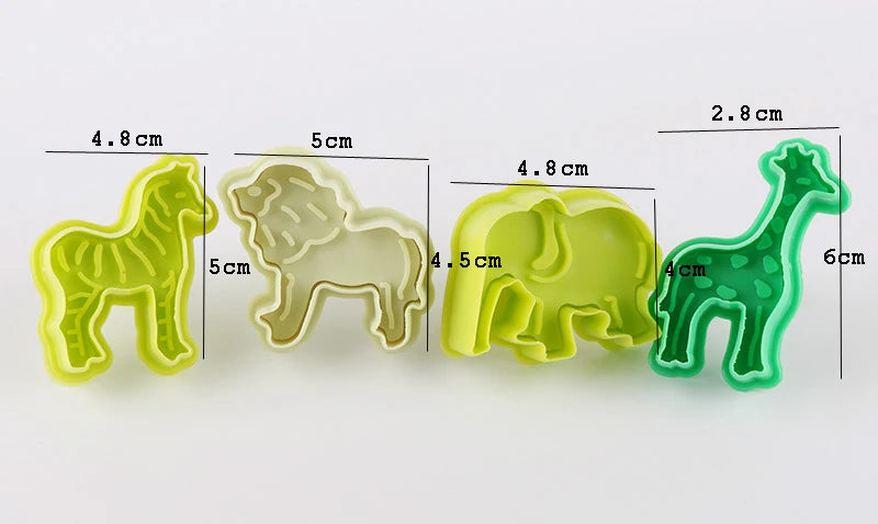 4pcs DIY Bake Mold  Star heart Lion Shaped 3D Cookie Cutter Biscuit Cake Molds Animal Cartoon Sugarcraft Decor Kitchen Tool GYH
