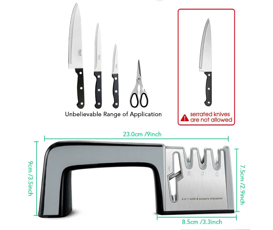 Knife Sharpener Professional Sharpening Stone Whetstone Grindstone 2/3/4 Stages Kitchen Knives Scissor Grinder Stone Householder