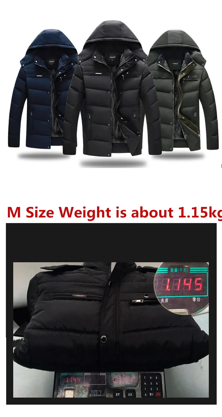 New Winter Jacket Men -15 Degree Thicken Warm Men Parkas Hooded Fleece Man's Jackets Outwear Cotton Coat Parka Jaqueta Masculina
