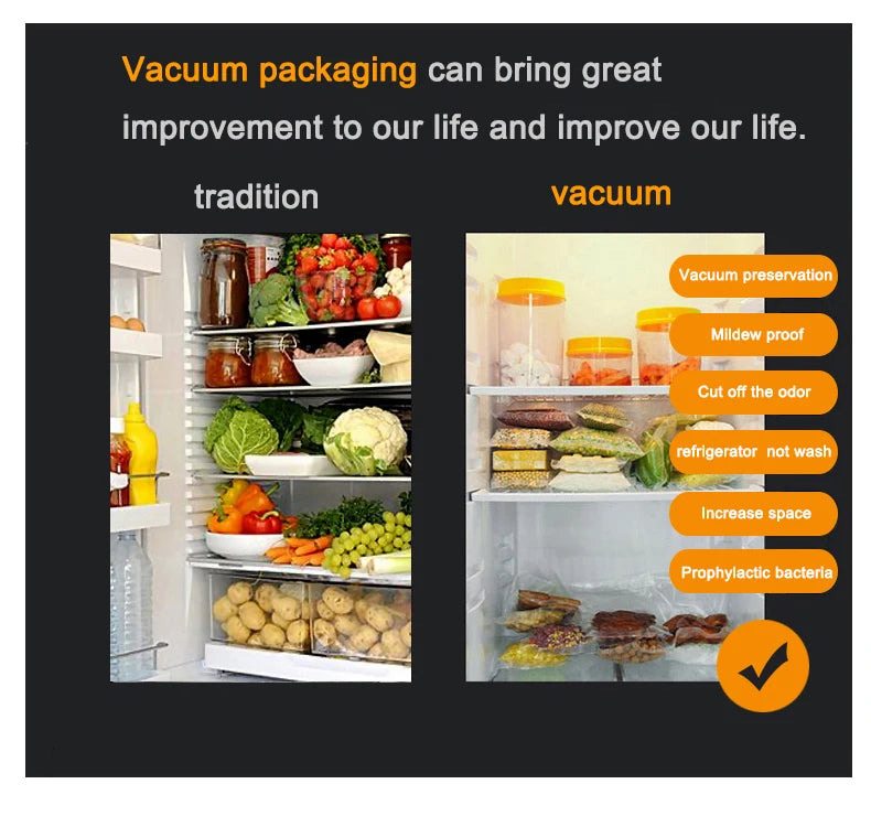 saengQ  LIFE Kitchen Food Vacuum Bag Storage Bags For Vacuum Sealer Food Fresh Long Keeping 12+15+20+25+30cm*500cm Rolls/Lot
