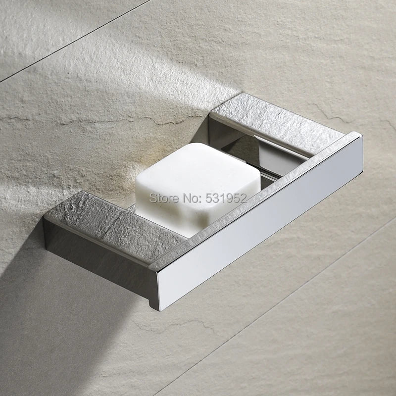 Soap Dish holder for Kitchen Bathroom Accessories Wall Mount Soap Dispenser Soap Rack With Glass Dish Metal Soap Holder Gold
