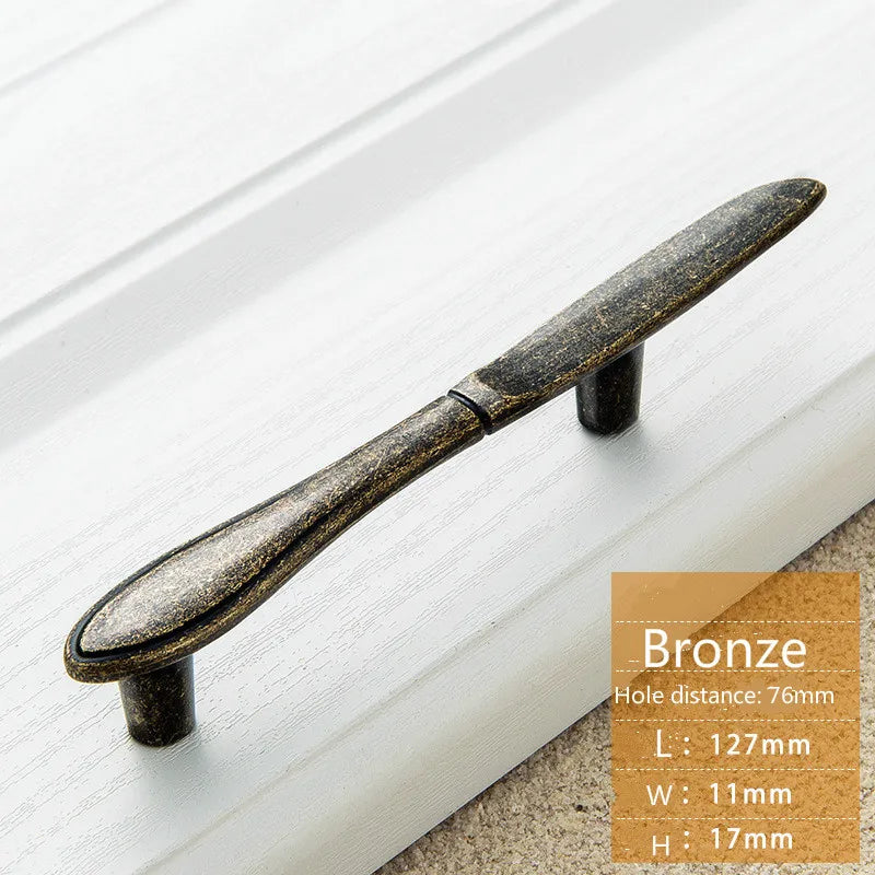 Creative Cutlery Furniture Cabinet Handle Knife And Fork Spoon Black Cupboard Kitchen Knobs Drawer Door Pull 76 Hole Distance