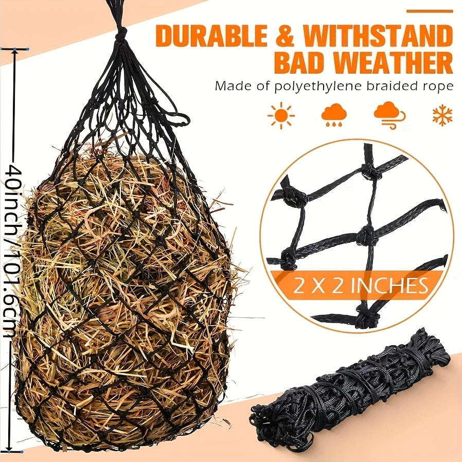 2pcs Horse Hay Net, Slow Feed Hay Bag, Feeding Net for Horse Sheep Donkey