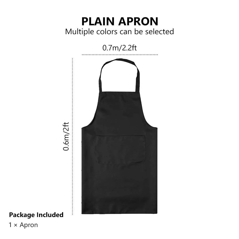Polyester+ Cotton Blend Sleeveless Apron  Black Red Coffee Orange Anti-wear Cooking Kitchen Bib Women Men Aprons With Big Pocket