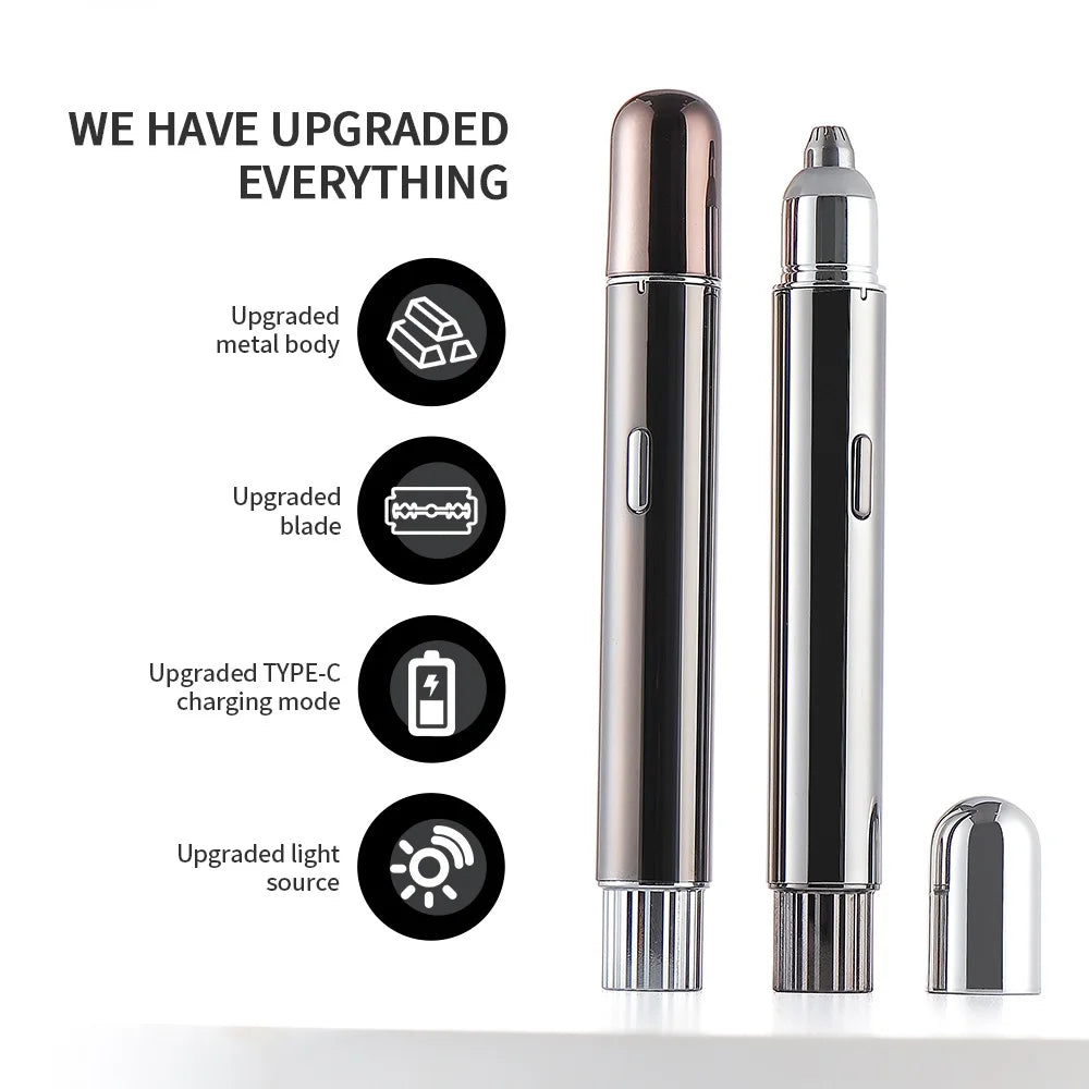 Electric Eyebrow Trimmer Epilator With Light Portable Mini Hair Shaver Facial Hair Removal Razor Lip Hair Fuzz Beard Remover