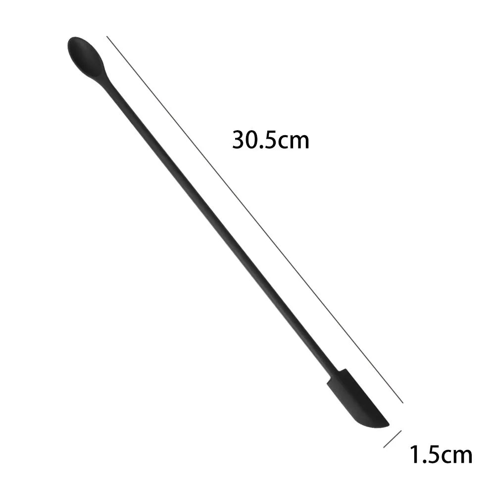1/3/4Pcs Black Lengthen Mini Soft Jar Cake Cream Jam Scrapers Silicone Makeup Spatulas Butter Knife Kitchen Tools Accessories