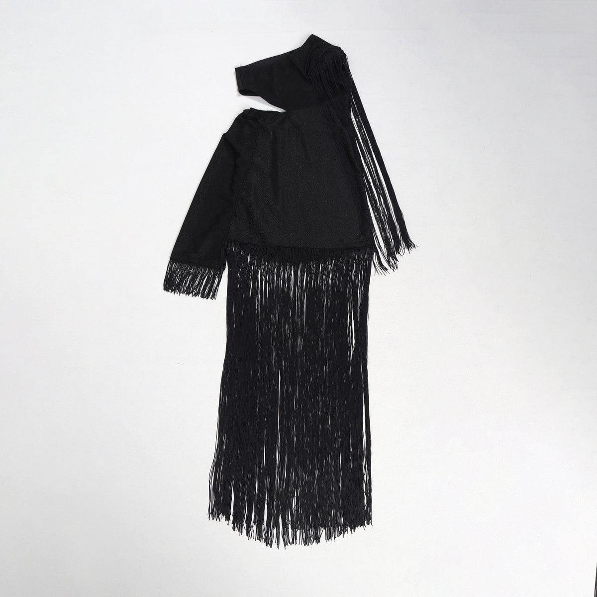 CM.YAYA Women One Shoulder Tassel Sleeveless Long Dress Diagonal Collar Summer Street Evening Sexy Night Party Dresses Vestidos