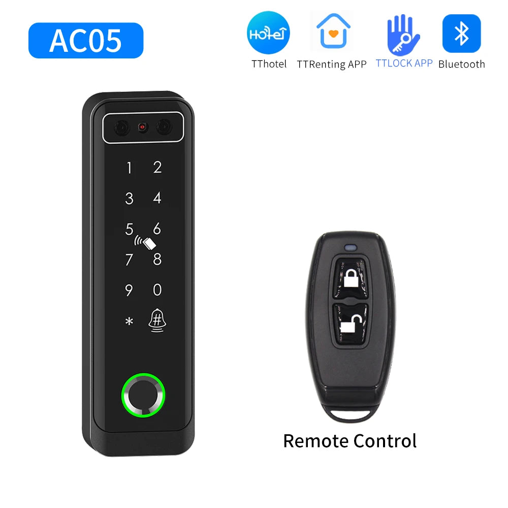 TTLOCK 3D Face Recognition Access Control Keypad Door Lock Opener Fingerprint E-Key Code App RF Remote Facial RFID Card Unlock
