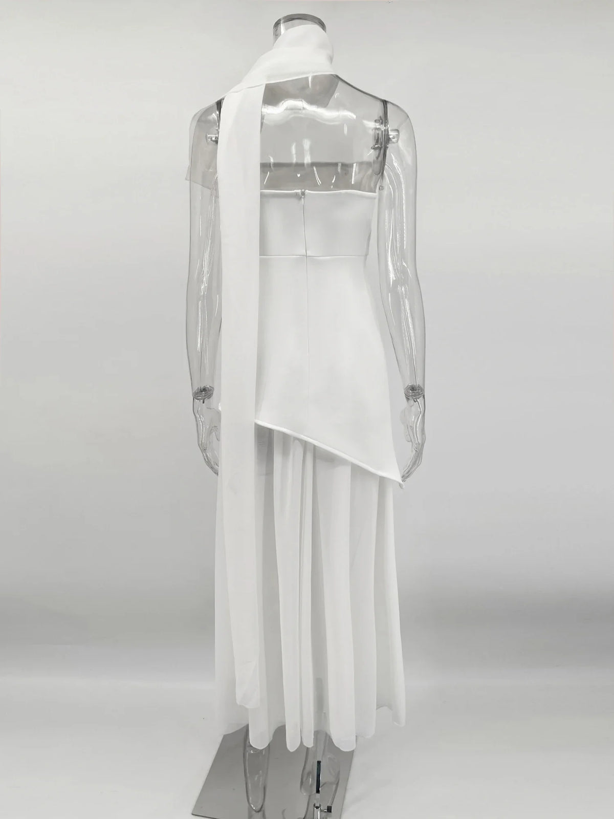 Tuularose Fashion Ribbon Long Dress Women's 2025 Summer White Backless Sleeveless Vacation Dress Elegant Slit Slim Long Dresses