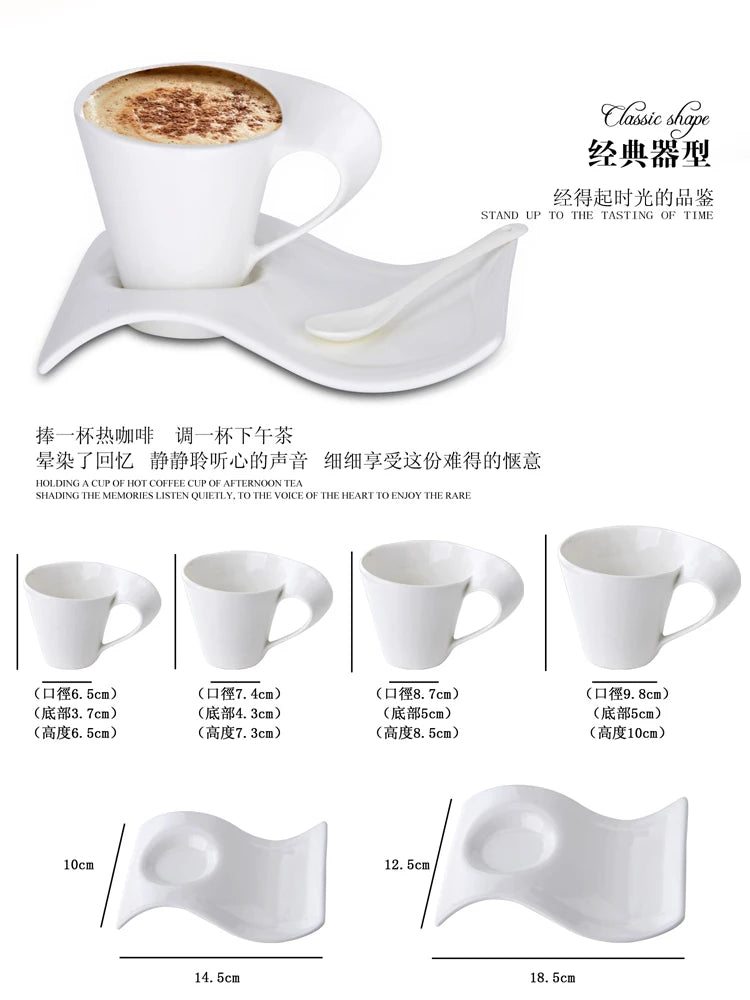 Espresso Cup Ceramic Mug with Spoon and Cup Holder Kitchen Bar Supplies Continental Set Mug Home Living Room Decor Wine Set