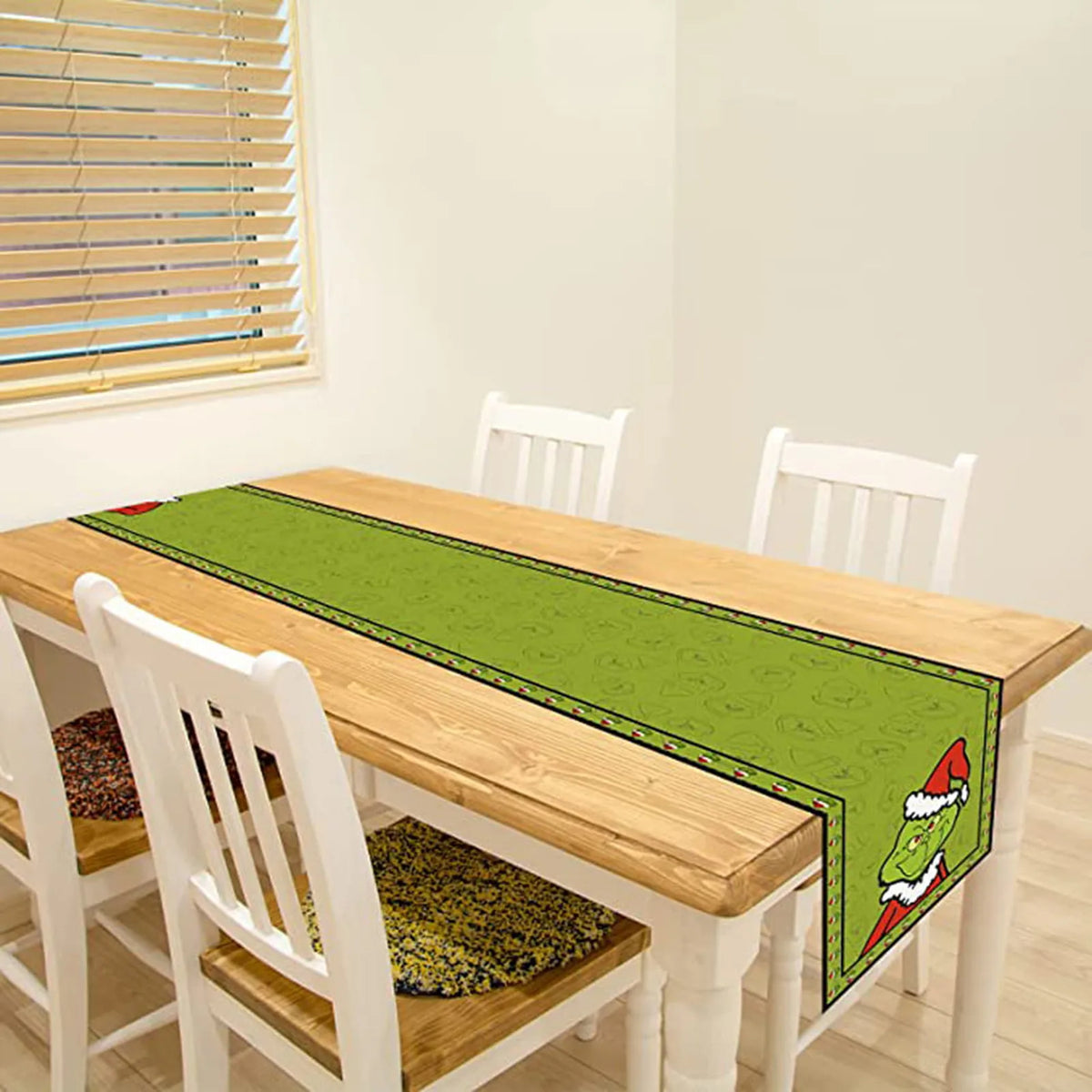 Linen Green Christmas Table Runner Tablecloth Christmas Xmas Winter Holiday Home Kitchen Dining Room Table Decoration 13x72 Inch