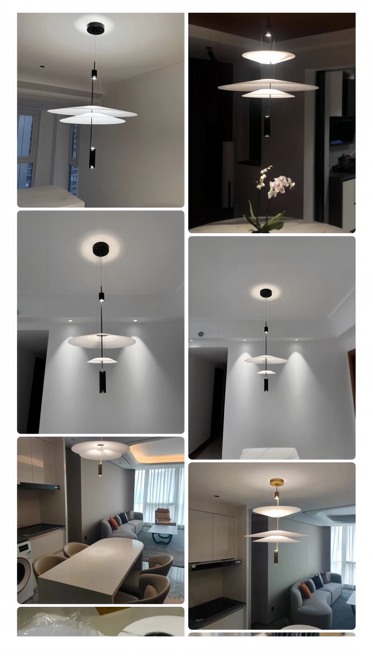 Postmodern LED Pendant Lamp Flying Saucer Indoor Decor Acrylic Chandelier Dining Table Bar Living Room Kitchen UFO Hanging Light