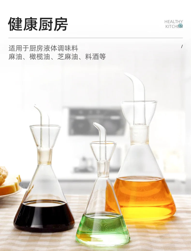 High Borosilicate Glass Oil Pot Household Leak-proof Oil & Vinegar Pots Kitchen Pot Soy Sauce Pot Oil Tank Seasoning Bottle Tool
