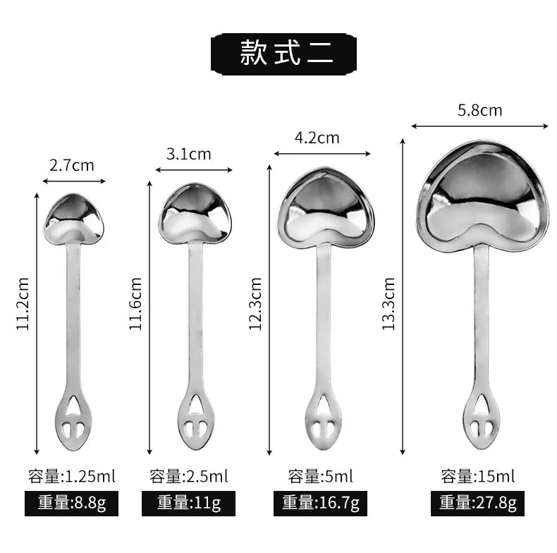 4 Pcs Stainless Steel Measuring Spoon Set High Quality  Graduated   Baking Home Kitchen Tool Salt Coffee s