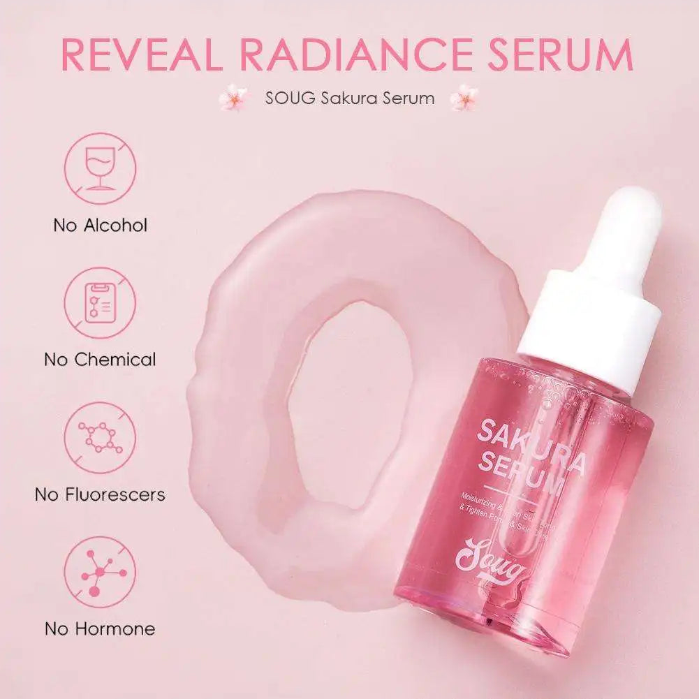 Niacinamide Sakura Serum Face Essence Deep Cleansing Moisturizing Dry Skin  Shrink Pores Beauty Facial Skin Care Products 2/1pcs