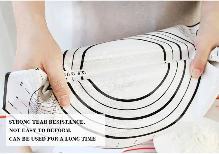 BUYYES 1PCS White And Red Kneading Mat Silicone Baking Mat Pizza Cake Dough Maker Kitchen Cooking Grill Gadget Baking Utensils