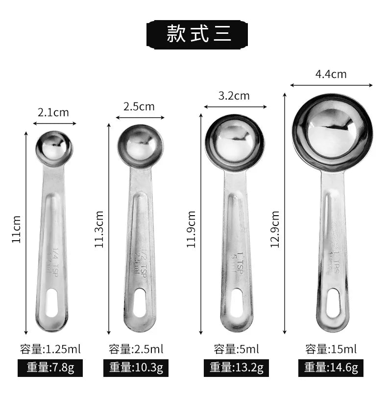 4 Pcs Stainless Steel Measuring Spoon Set High Quality  Graduated   Baking Home Kitchen Tool Salt Coffee s