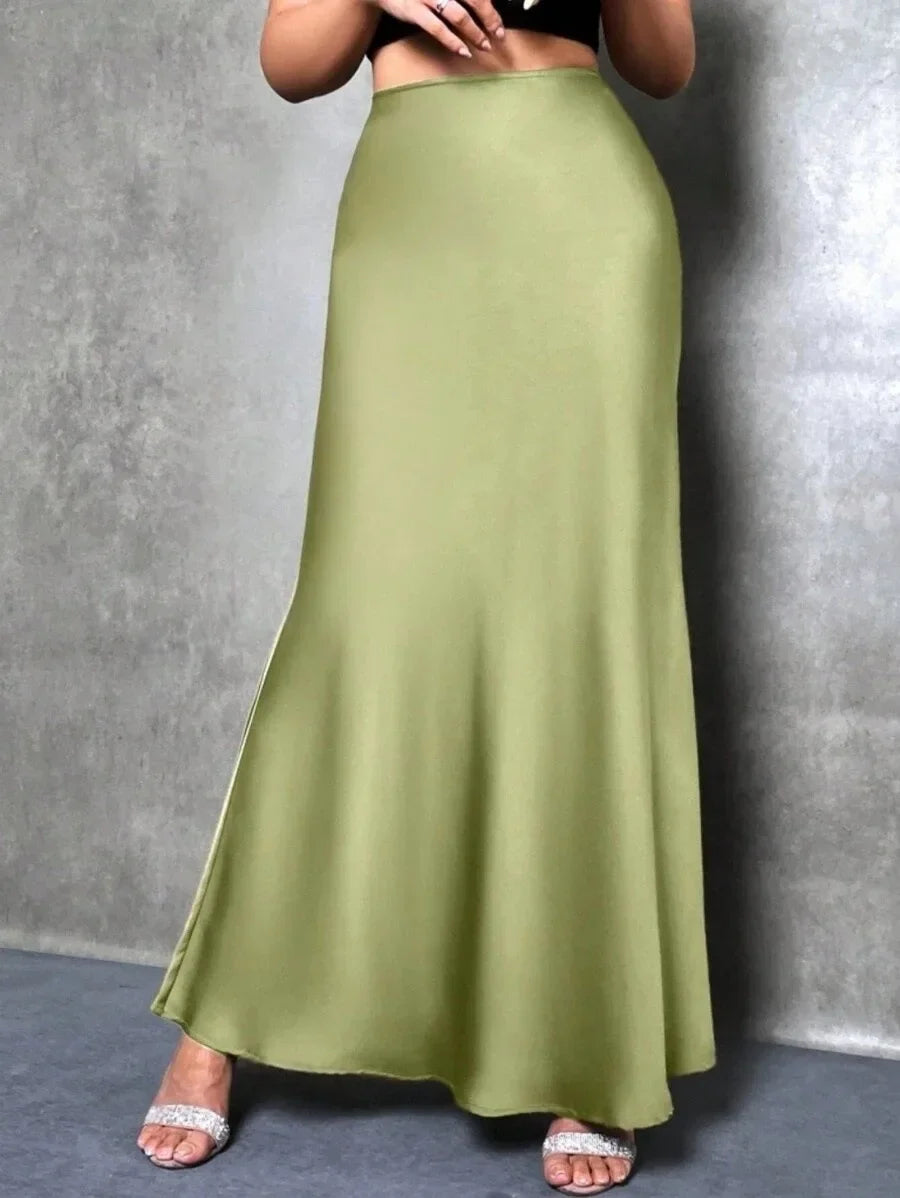New Style European And American Fashion Colorful Velvet A- Line Skirt Long Dress For Women Autumn Winter 2023 Simple Design