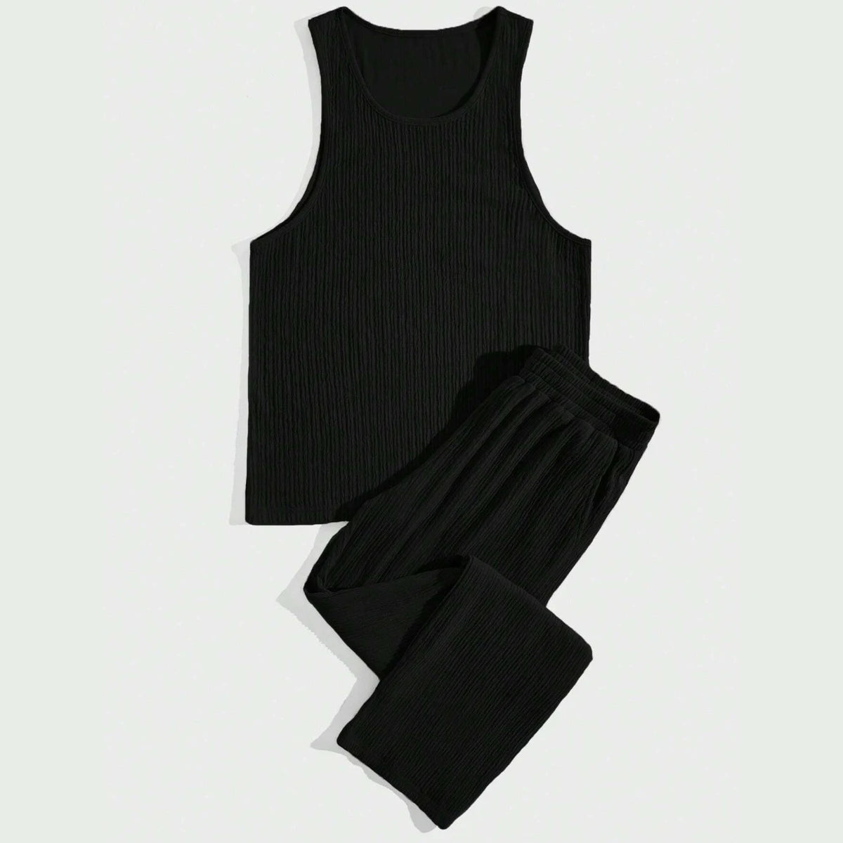Summer New Men's Sleeveless Vest and Pants Set, Fashionable Fitness, Sports, Leisure Vacation, American Commuting 2-Piece set