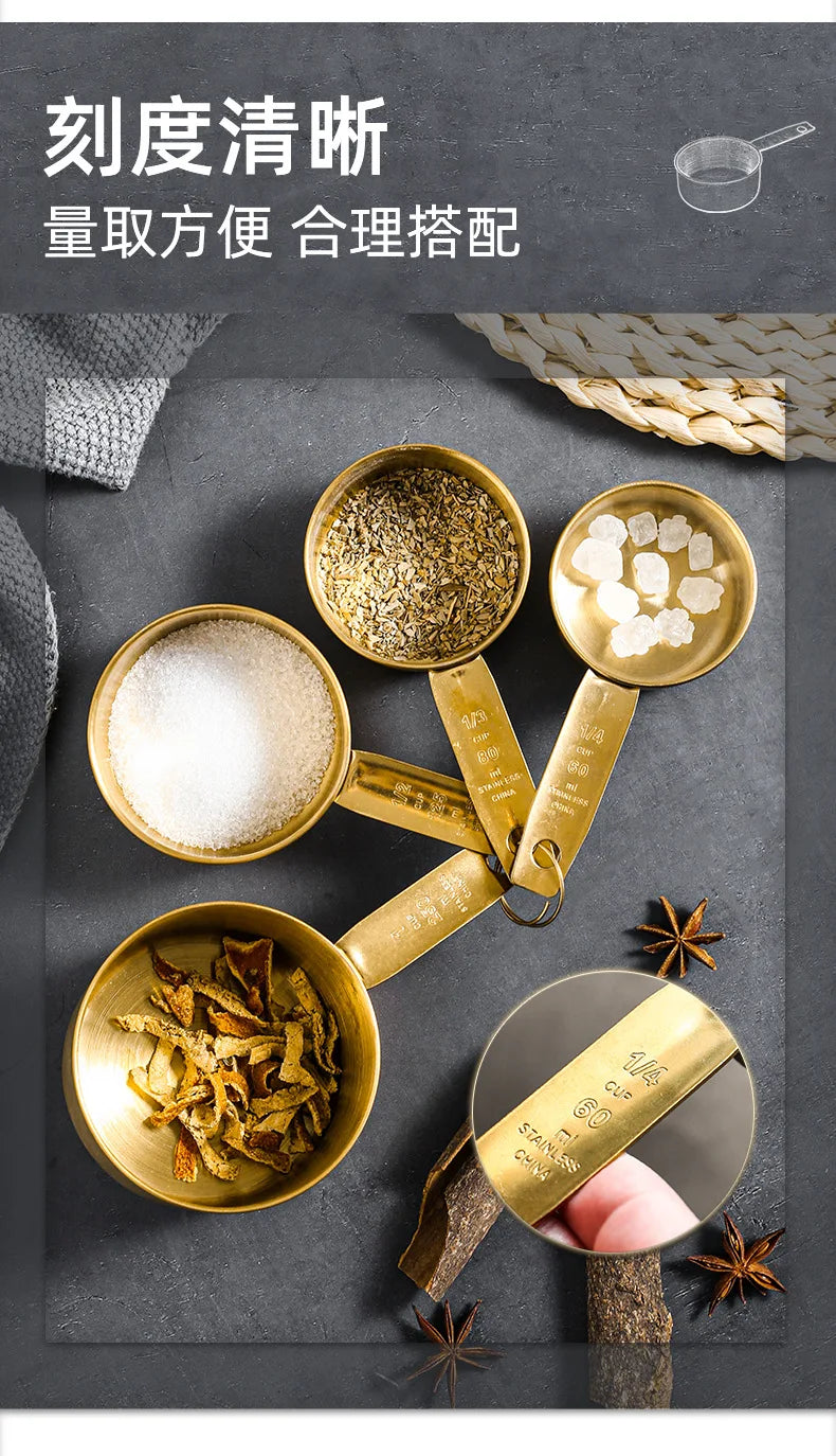 4 Pcs Stainless Steel Measuring Spoon Set High Quality  Graduated   Baking Home Kitchen Tool Salt Coffee s