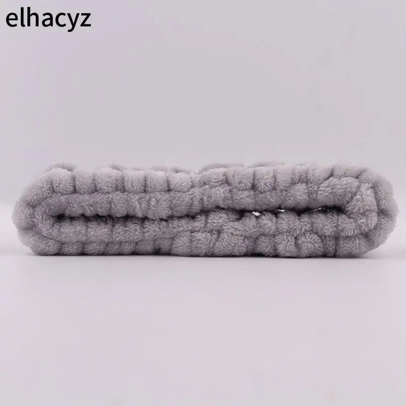 Chic Solid Coral Fleece Soft Elastic Spa Facial Hairband Girls Wash Face Head Wear Makeup Headband 2023 Women Hair Accessories
