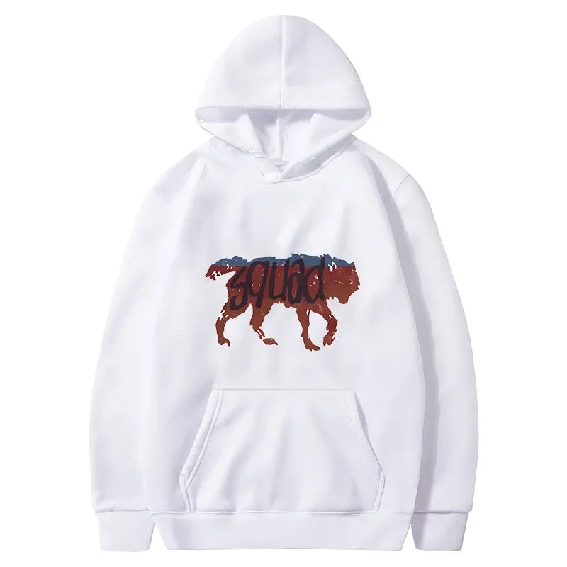 2024 Funny Retro Wolf Squad Men Hoodies Sweatshirt Awesome Wolf Student High School Wild Rad Life Is Strange Tank Squad Hoodie