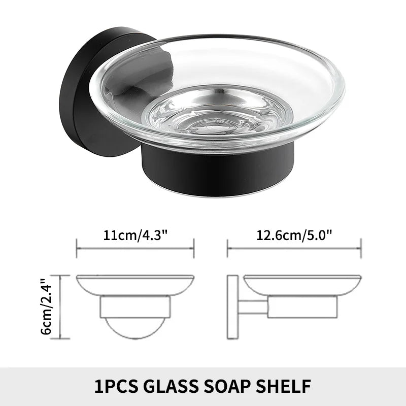 Soap Dish holder for Kitchen Bathroom Accessories Wall Mount Soap Dispenser Soap Rack With Glass Dish Metal Soap Holder Gold