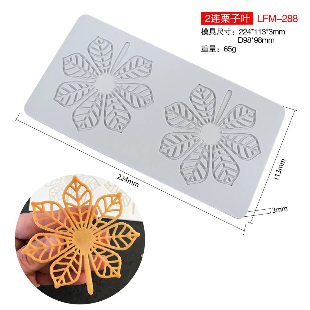 Various Leaf Butterfly  flower Silicone Cake Lace Mold Snowflakes deer Shape Fondant Mold Cake Decorating Tool  kitchen bakeware