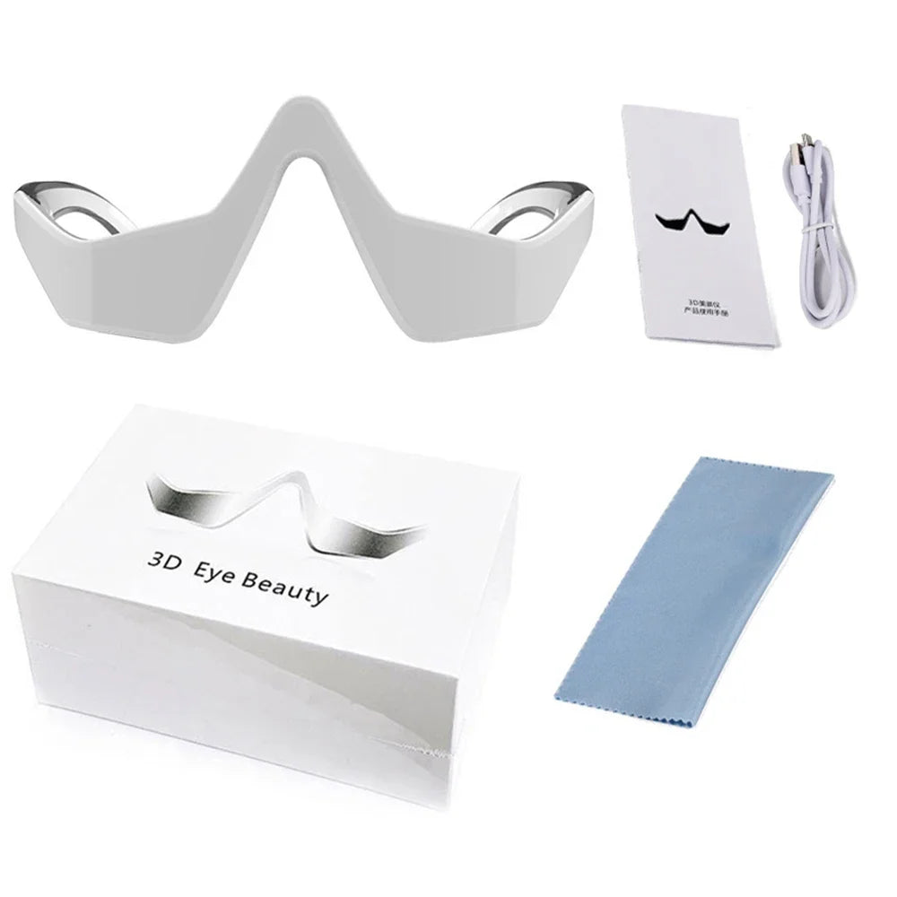3D Red Light EMS Eye Massager Eyecare Glasses Dark Circles Puffiness Wrinkles Reduction Eye Fatigue Relaxing Beauty Care Device