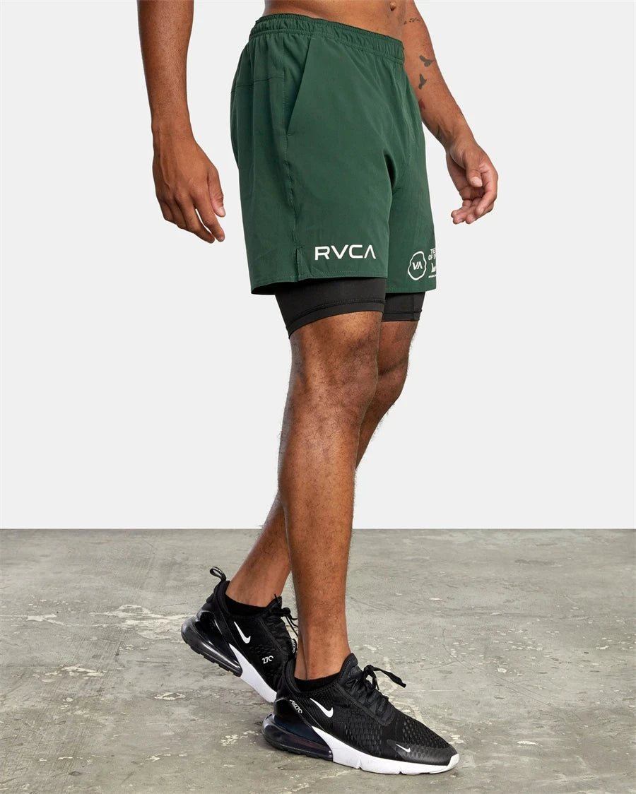 Fitness Shorts Men's Training Sports Jogging Fitness Woven Quick Dry New 2-in-1 Double-layer Sports Fitness Running Shorts