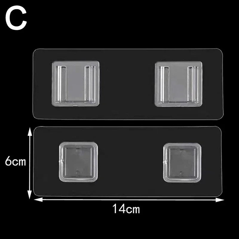 30/2Pcs Adhesive Wall Hook Double-Sided Multi-Purpose Transparent Hooks Invisible Traceless Storage Holder Kitchen Door Hooks